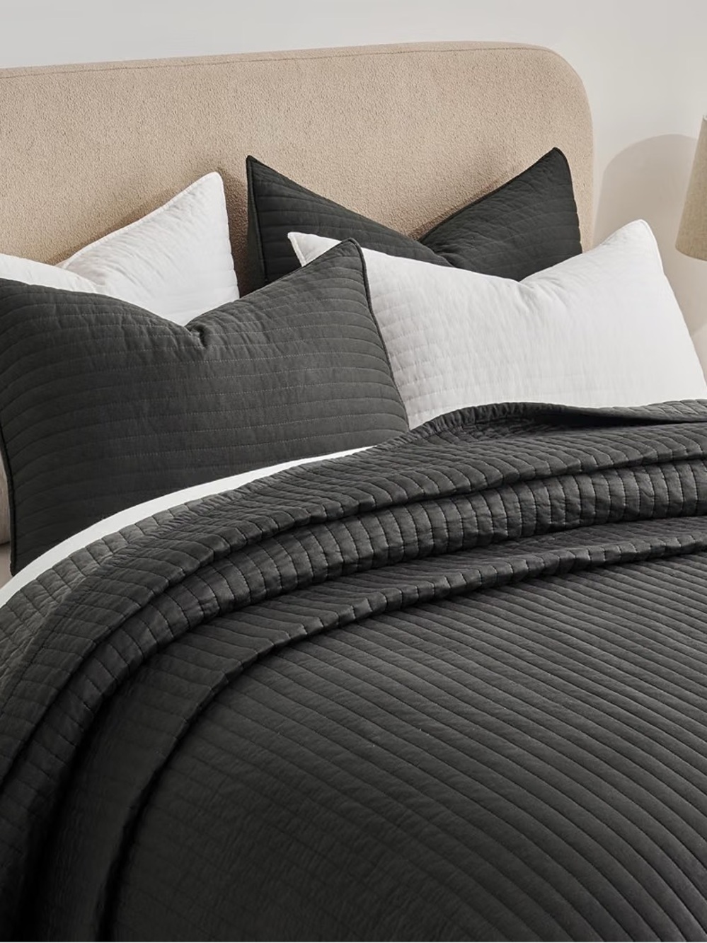 EVERGRACEHOME Cotton Sateen Quilt Set, King Size, Washed Black
100% Cotton